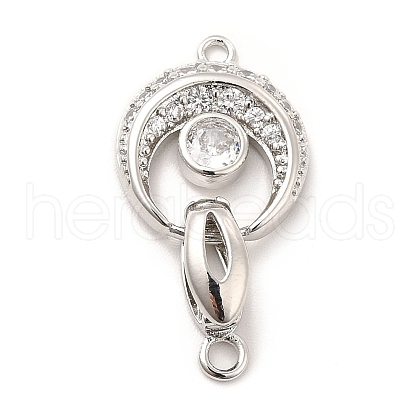 Rack Plating Brass Pave Clear Cubic Zirconia Fold Over Clasps KK-K270-04P-1