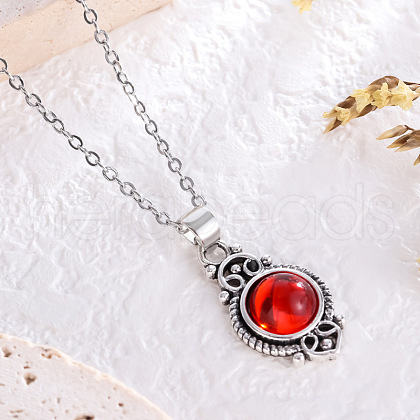 Bohemian Style Horse Eye Alloy with Resin Pendant Necklaces for Women FS-WG56C17-01-1
