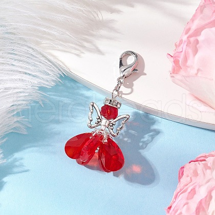 Angel Glass Pendant Decorations HJEW-MZ00260-01-1