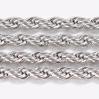 Tarnish Resistant 304 Stainless Steel Rope Chains CHS-K007-01A-1