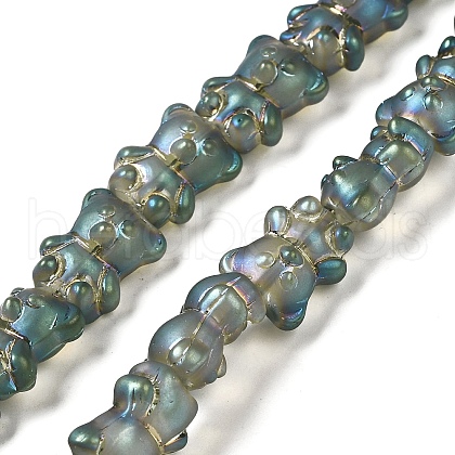 Electroplate Glass Beads Strands EGLA-Q127-A02-01G-1