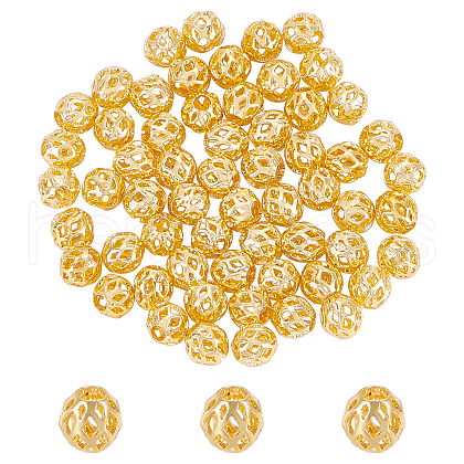 CHGCRAFT Brass Hollow Beads KK-CA0001-66G-1