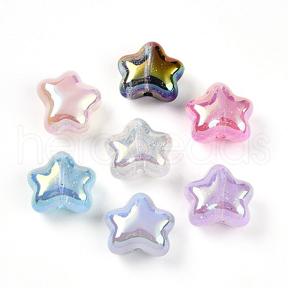 Opaque UV Plating Acrylic Beads OACR-I015-49-1