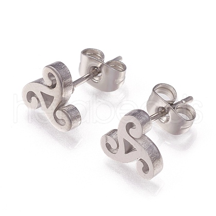 Tarnish Resistant 304 Stainless Steel Stud Earrings X-EJEW-N045-05P-1