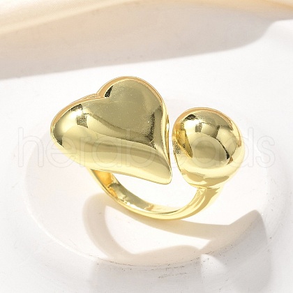 Brass Cuff Rings RJEW-P149-03G-1