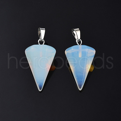 Cone/Spike/Pendulum Opalite Stone Pendants G-R278-85-1