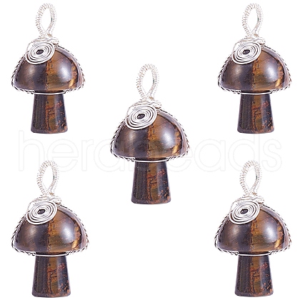 Natural Tiger Eye Pendants PALLOY-SW0004-01-1