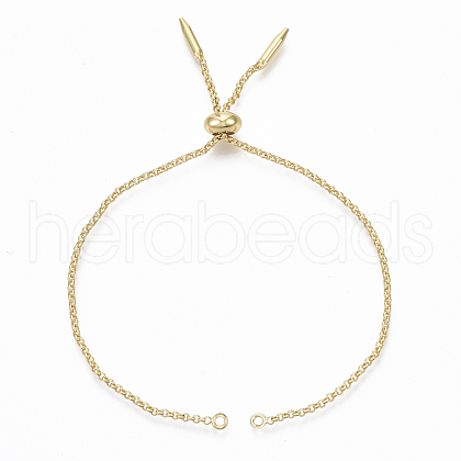 Adjustable Brass Slider Bracelets Making KK-T059-01G-NF-1