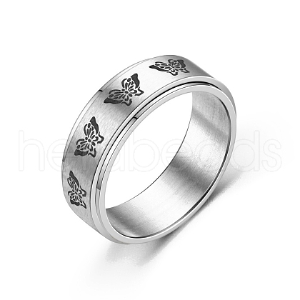Rotating Stainless Steel Anxiety Relief Rings for Women Men PW-WG4928D-04-1