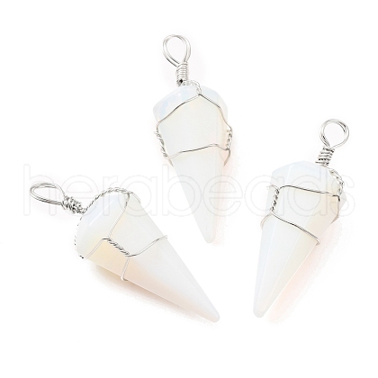 Opalite Gemstone Pendants G-D458-06P-04-RS-1