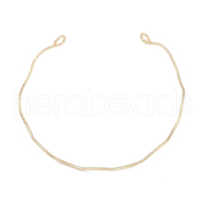 Brass Textured Wavy Open Cuff Bangle Making KK-U020-16G-1