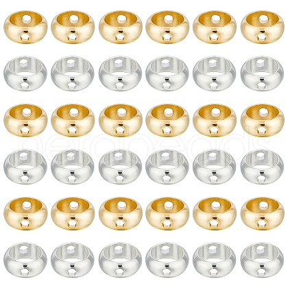 GOMAKERER 100Pcs 2 Colors Brass Beads Frames KK-GO0001-62-1