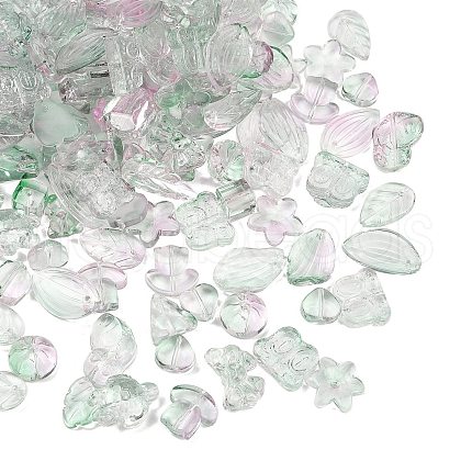Gradient Color Transparent Glass Beads GLAA-B026-01G-1