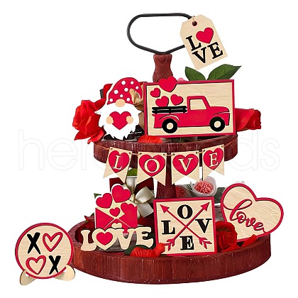 Valentine's Day Wood Tiered Tray Decor Sets PW-WG41901-02-1
