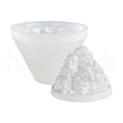 Halloween 3D Stacking Skull Cone DIY Candle Silicone Molds PW-WG98039-01-1