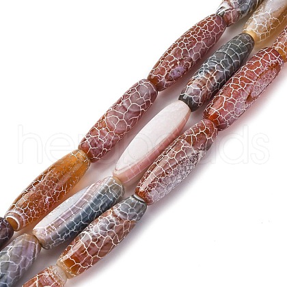 Natural Weathered Agate Beads Strands G-P570-C03-01-1