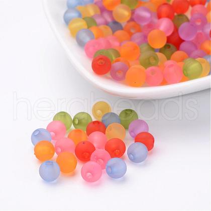 Transparent Frosted Acrylic Beads X-PL723M-1