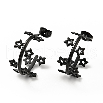 Star Wrap Stud Earrings EJEW-G293-01EB-1