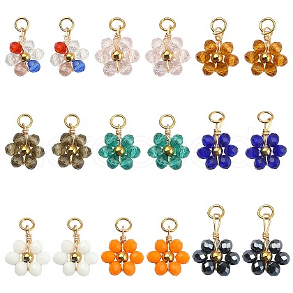 27Pcs 9 Colors Glass Pendants GLAA-CJ0001-83-1