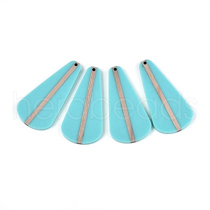 Opaque Resin & Wood Pendants RESI-T057-46A-1
