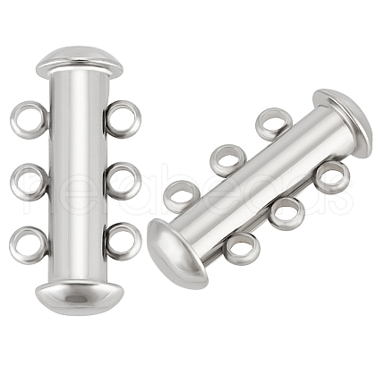 Beebeecraft 4Pcs 304 Stainless Steel Slide Lock Clasps STAS-BBC0005-72P-01-1