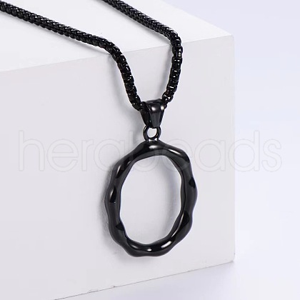 Stylish Stainless Steel Initial Pendant Necklaces SR1473-15-1