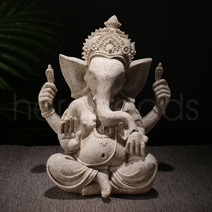 Sandstone Ganesha Statue Display Decoration PW-WGB1C16-02-1