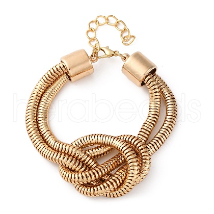 Iron Shake Chain Knotted Bracelets for Women BJEW-U042-01G-1