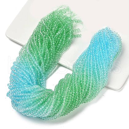 Transparent Painted Glass Beads Strands X1-DGLA-A034-T4mm-A16-1