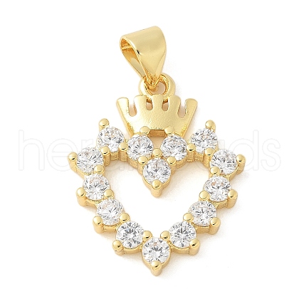 Brass Micro Pave Cubic Zirconia Pendants KK-K298-13G-1