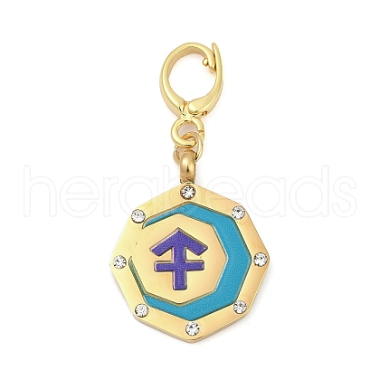 304 Stainless Steel Enamel Pendant Decoration STAS-S168-01G-09-1