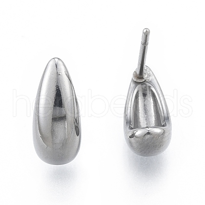 304 Stainless Steel Teardrop Stud Earrings for Women EJEW-N052-01P-1