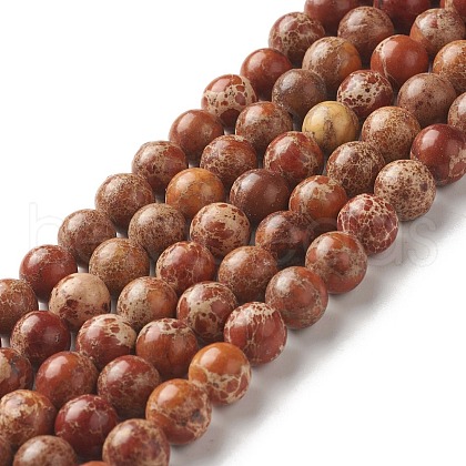 Natural Imperial Jasper Beads Strands G-I122-8mm-21-1
