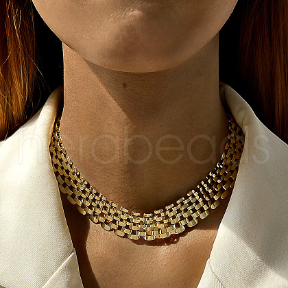 Alloy Mesh Chain Choker Necklaces for Women FS-WGFCB03-03-1