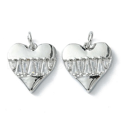Rack Plating Brass Micro Pave Cubic Zirconia Pendants KK-K332-02P-1