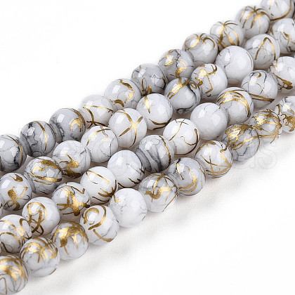 Baking Painted Glass Beads Strands X1-DGLA-N003-4mm-B01-1