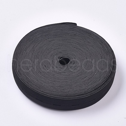 Flat Elastic Cord/Bands with Buttonhole X-OCOR-WH0052-40A-1
