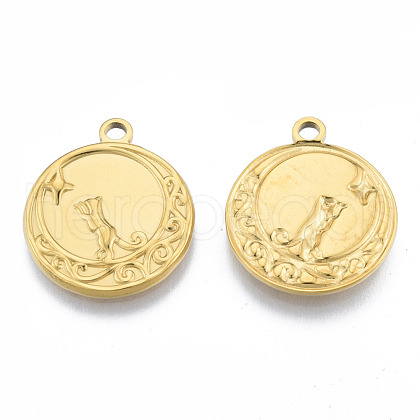 Ion Plating(IP) 201 Stainless Steel Pendants STAS-N098-188LG-1
