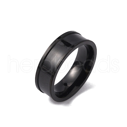 201 Stainless Steel Grooved Finger Ring Settings STAS-WH0027-27A-EB-1