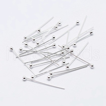 925 Sterling Silver Head Pins STER-F036-20S-1.5x20-1