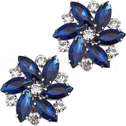 2Pcs Detachable Glass Rhinestone Shoe Decoration DIY-FG0003-29-1