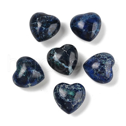Mother's Day Gifts Dyed Natural Imperial Jasper Heart Palm Stone G-Q021-03A-1