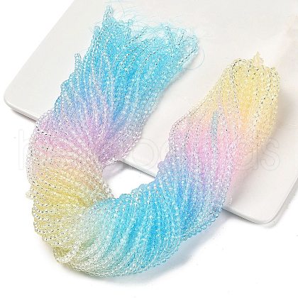 Transparent Painted Glass Beads Strands X1-DGLA-A034-T4mm-A21-1