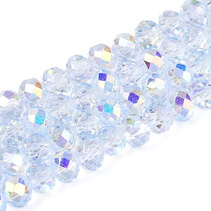 Transparent Glass Beads Strands EGLA-N016-6mm-02-1