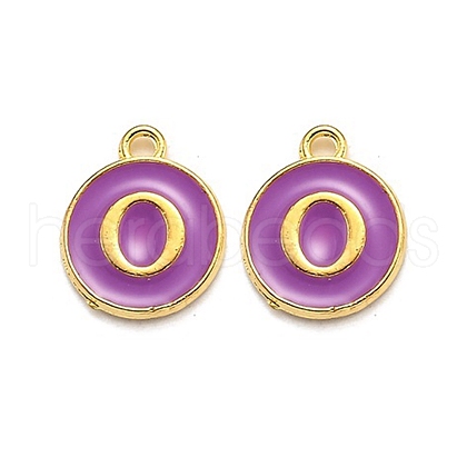 Golden Plated Alloy Enamel Charms ENAM-Q437-12O-1