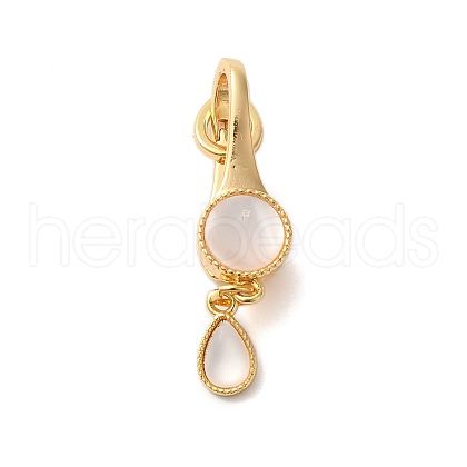 Brass Resin Fold Over Clasps KK-S382-02G-1