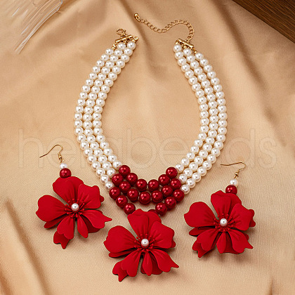 Alloy Flower Pendant Jewelry Set FS-WG80176-01-1