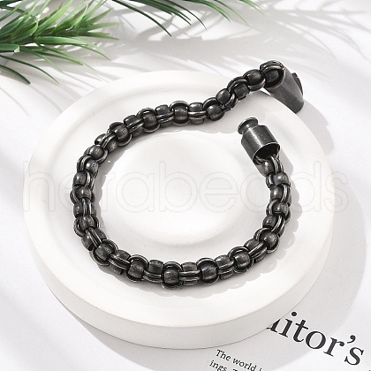 304 Stainless Steel Link Chain Bracelets for Women Men BJEW-A031-04C-AS-1