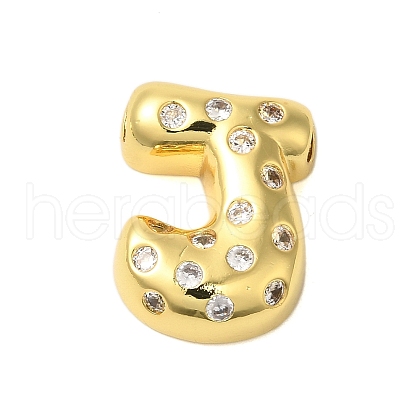 Rack Plating Brass Micro Pave Clear Cubic Zirconia Perdants KK-C067-11G-J-1