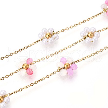304 Stainless Steel Flower Cable Chains CHS-N005-02A-G-1